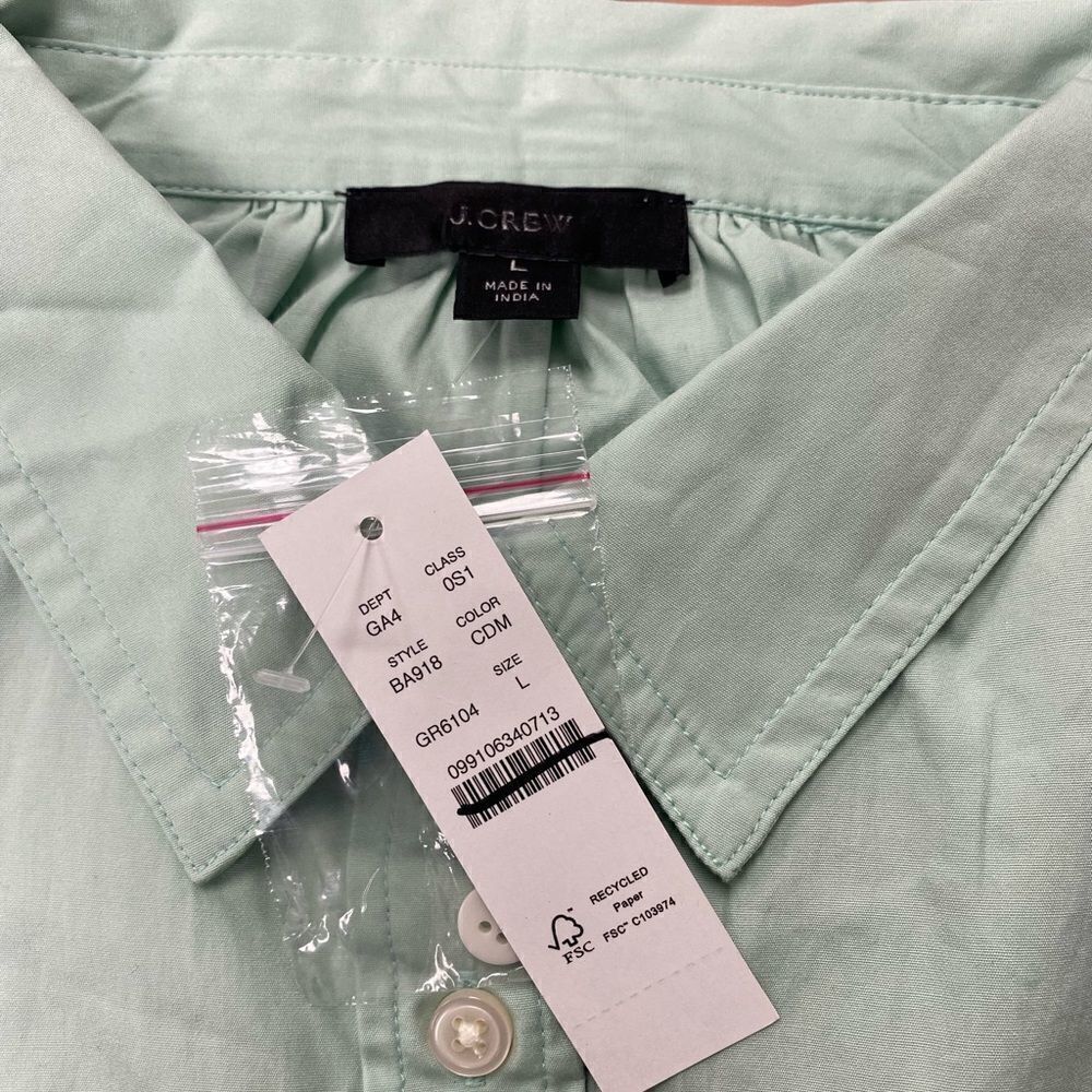 J. Crew Puff-sleeve cotton poplin mini shirtdress Item BA918* - Picture 3 of 5